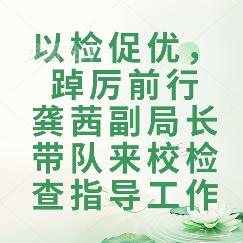 以檢促優(yōu)，踔厲前行 | 龔茜副局長(zhǎng)帶隊(duì)來校檢查指導(dǎo)工作